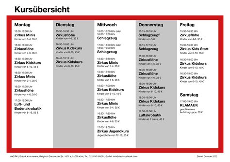 Hier kommt der Kursplan,der .